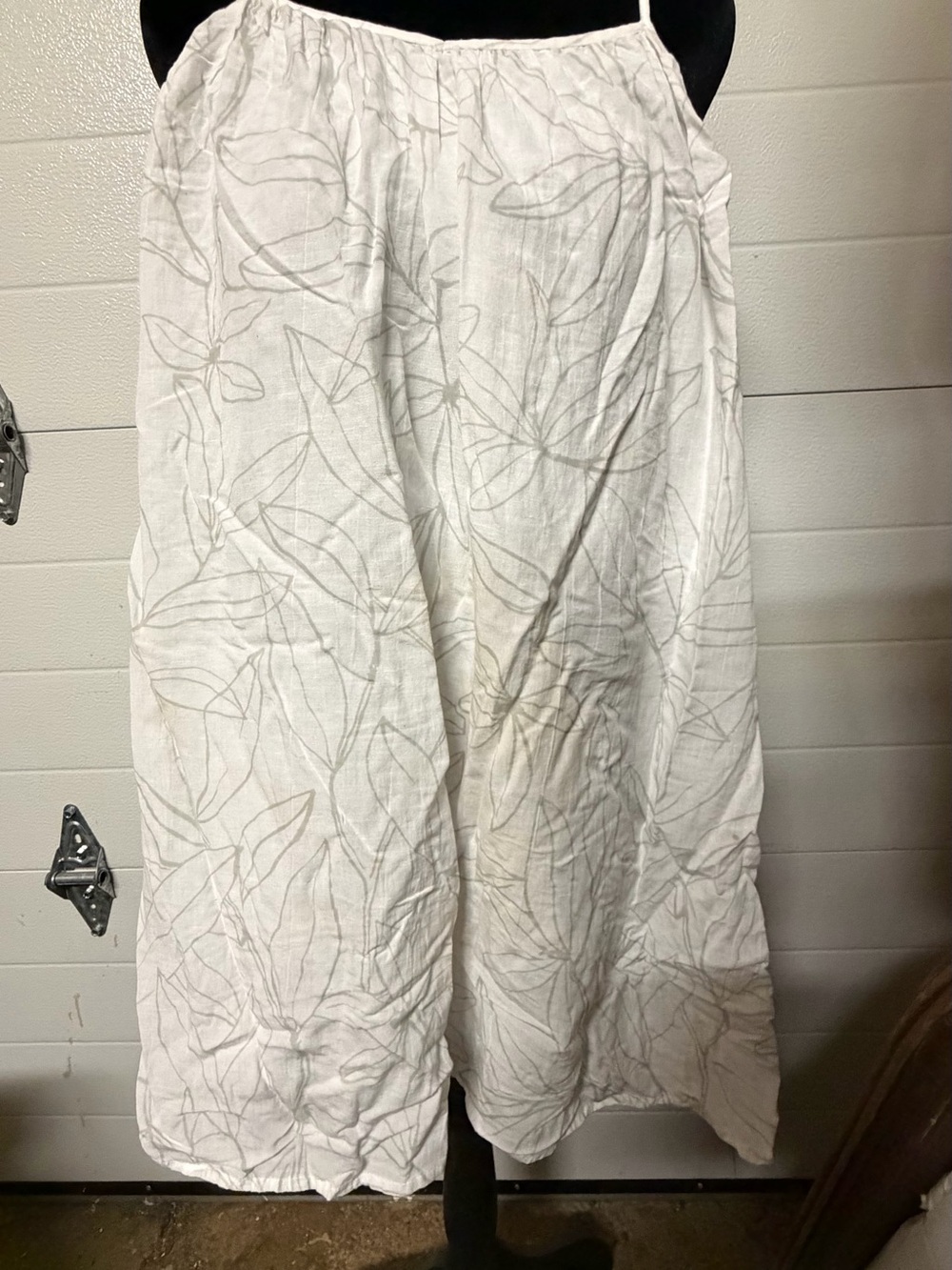 GAP White Leaf-Print Wide Leg Jumpsuit